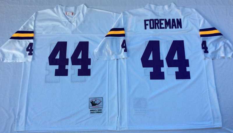 Vikings 44 Chuck Foreman White M&N Throwback Jersey